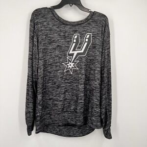 New ERA‎ San Antonio Spurs Black/ Gray Shirt NBA Basketball Long Sleeve Large